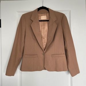 Pendleton 100% Virgin Wool Women's Blazer in Camel Tan Brown Size 2